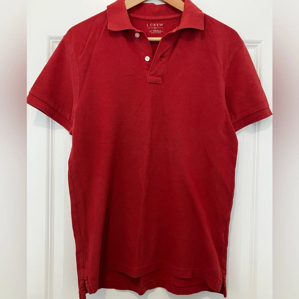 J. Crew Stone-washed Red Polo Shirt